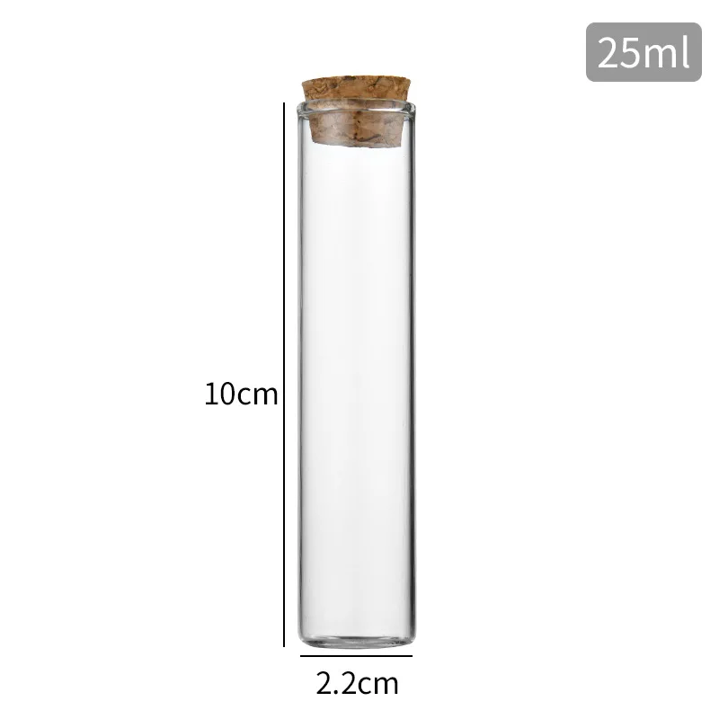 1Pc Glass Jar With Cork Tea Capsule Bottle Capsule Bottle Permeable Glass Bottle Straight-mouth Bottle