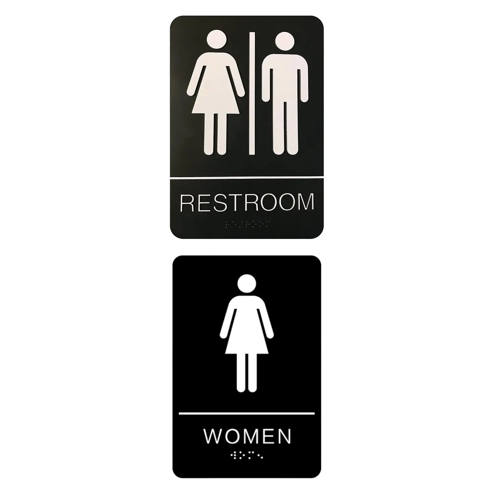 Bathroom Sign Self Adhesive Wall Hanging Decor Restroom Sign Toilet Sign for Parks Restaurant Bar Commercial Public Door or Wall