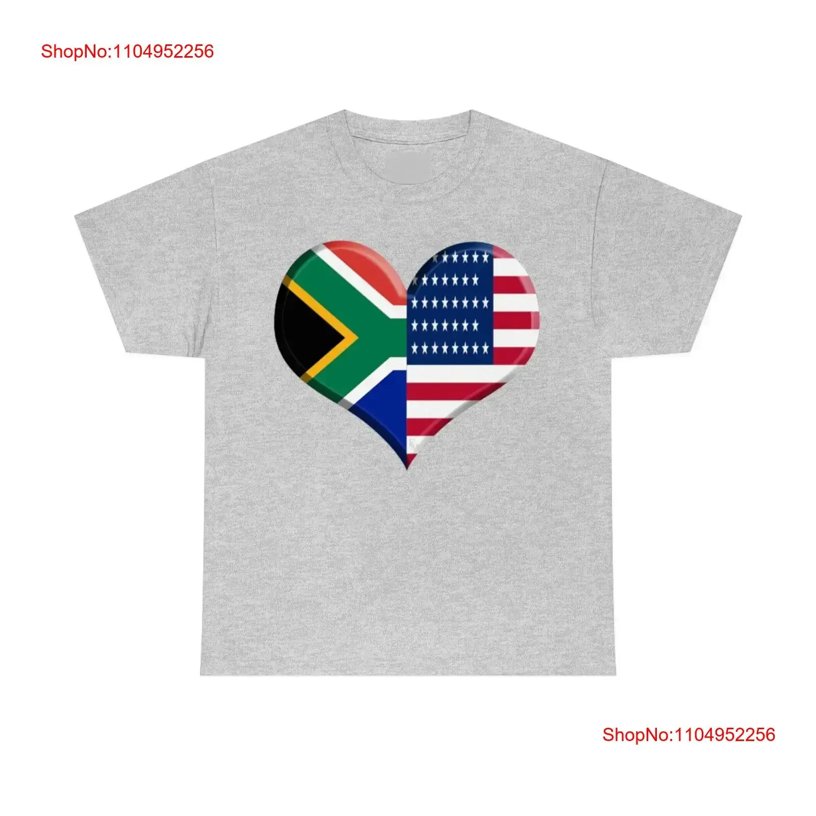 

South African American Flag Heart T Shirt Pride USA S Africa vintage Washed homme Stretched Unisex Soft Slightly Stylish
