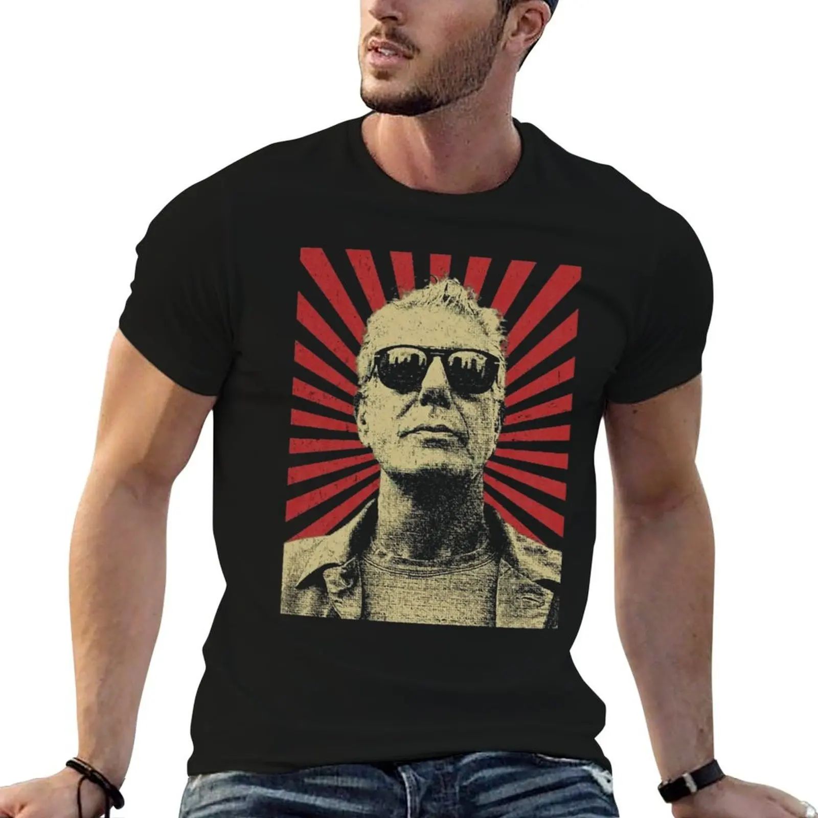 

Anthony chef Bourdain Vintage Style Design Fan Art Design T-Shirt t shirt man cotton T-Shirt