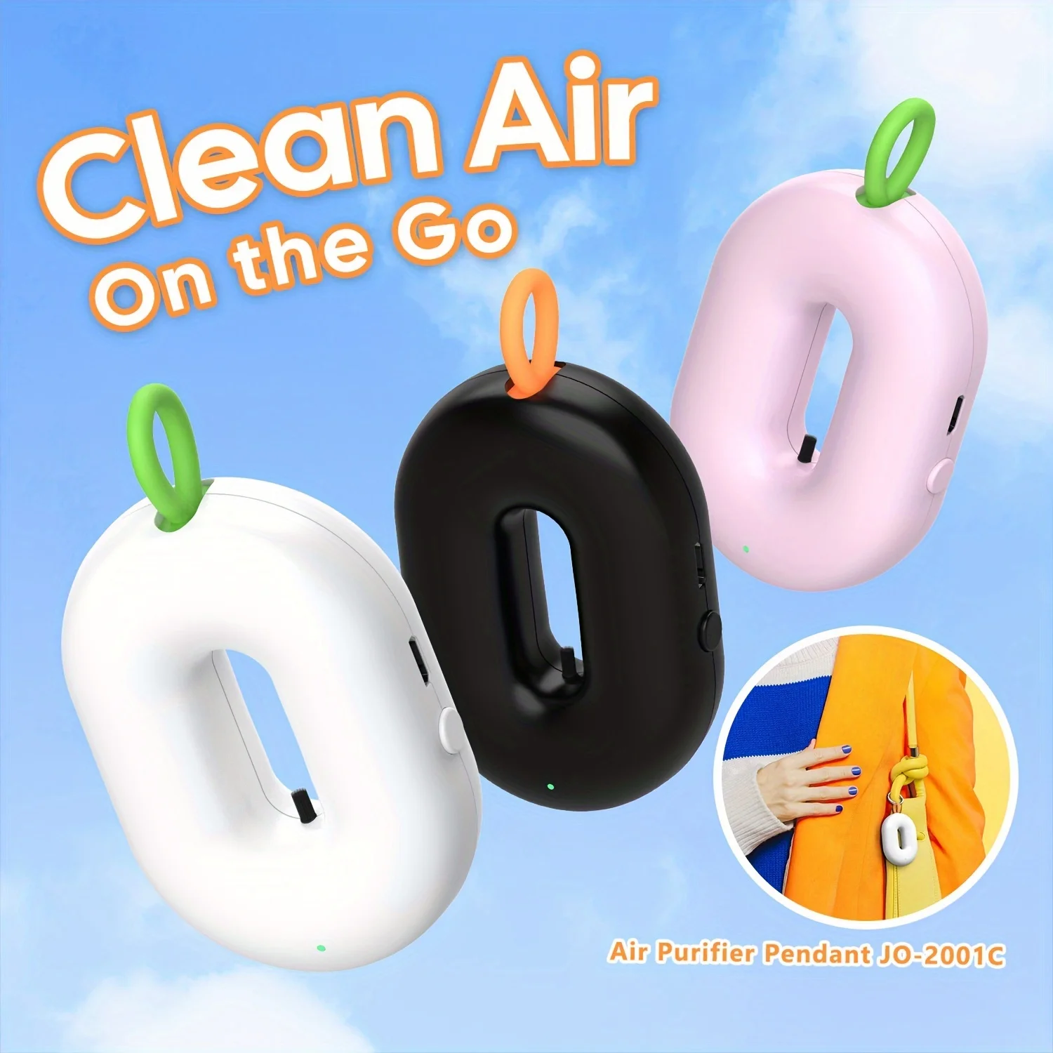 Personal Air Purifier Bag Pendant Rechargeable Wearable Air Cleaner for Travel Office Everyday Use Silent Lightweight Outdoor
