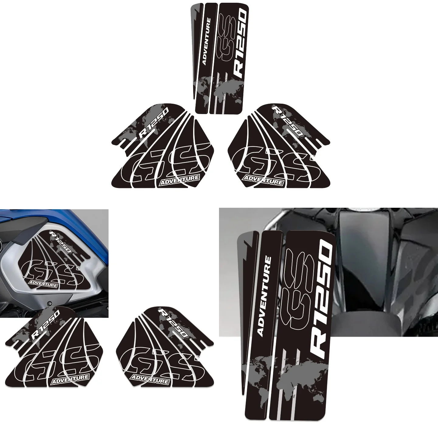 3D Stickers Protections and Decorations Side Motorcycle Tank Compatible with BMW R1250GS Adventure