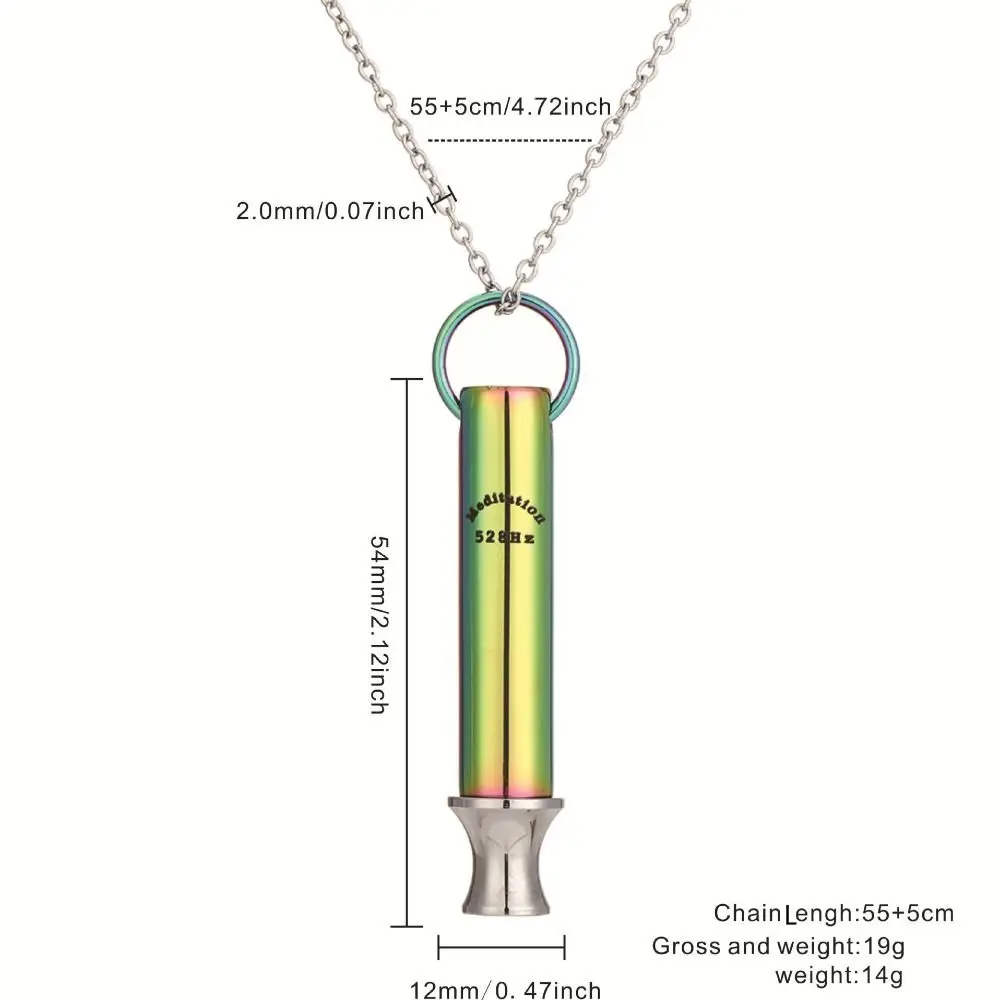 Collar de acero inoxidable con silbato para aliviar la ansiedad, para ejercicios de respiración, ansiedad y estrés