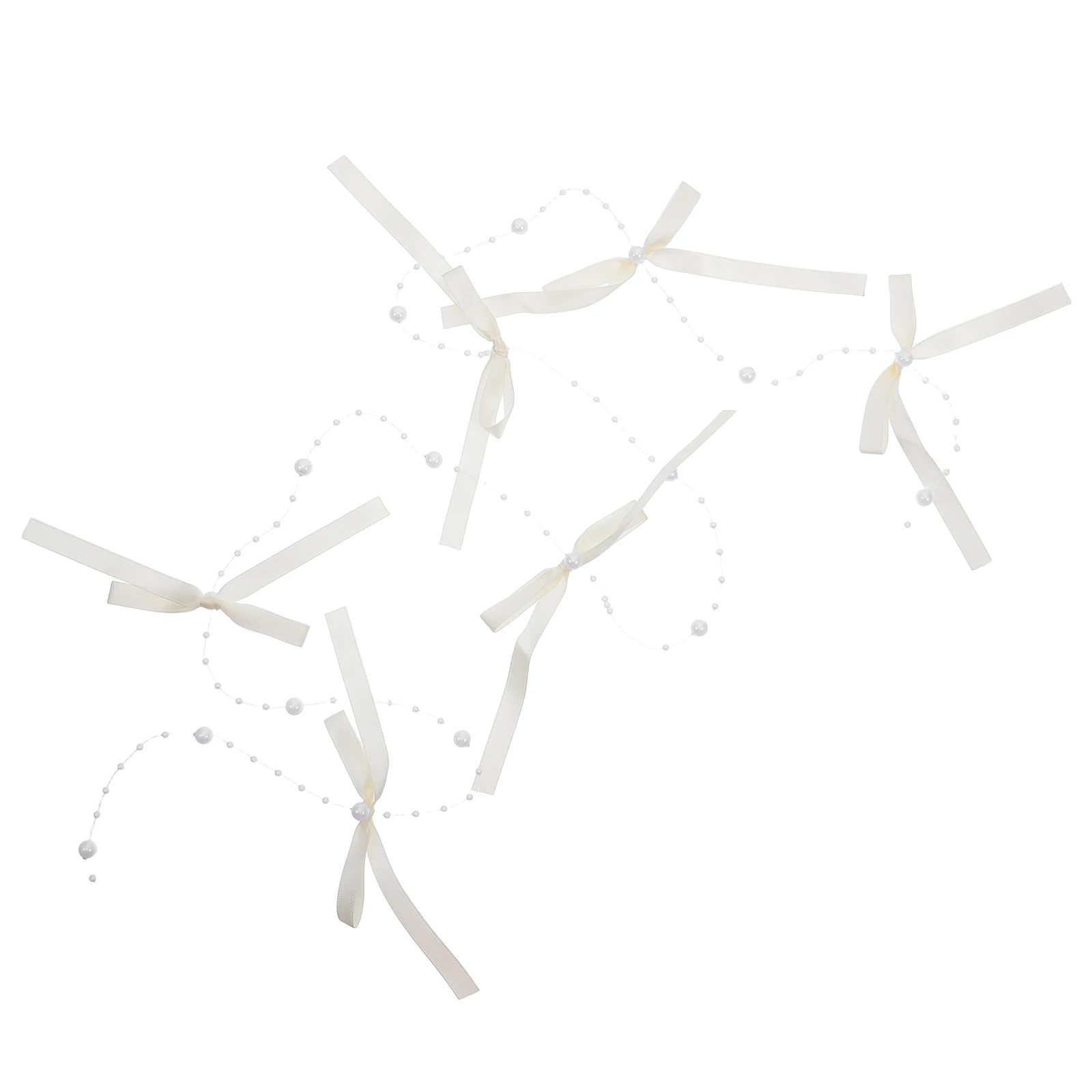 

Bow Bead String Curtain Decorative Hanging Accessories for Window Background Plastic Tassels Easy Install Wedding Party