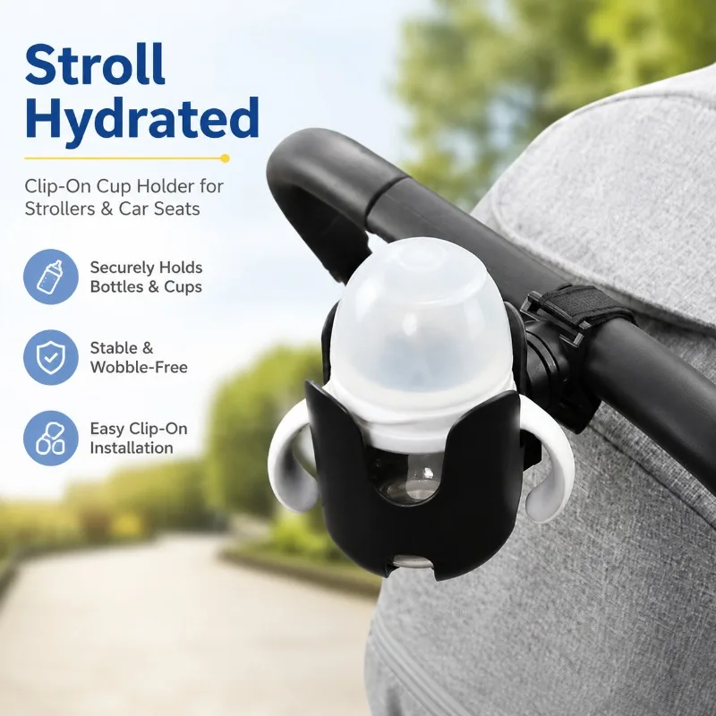 

Universal Stroller Water Cup Holder Adjustable Anti Slip Baby Milk Bottle Rack for Pushchair Wheelchair Bicycle Pram Accessories