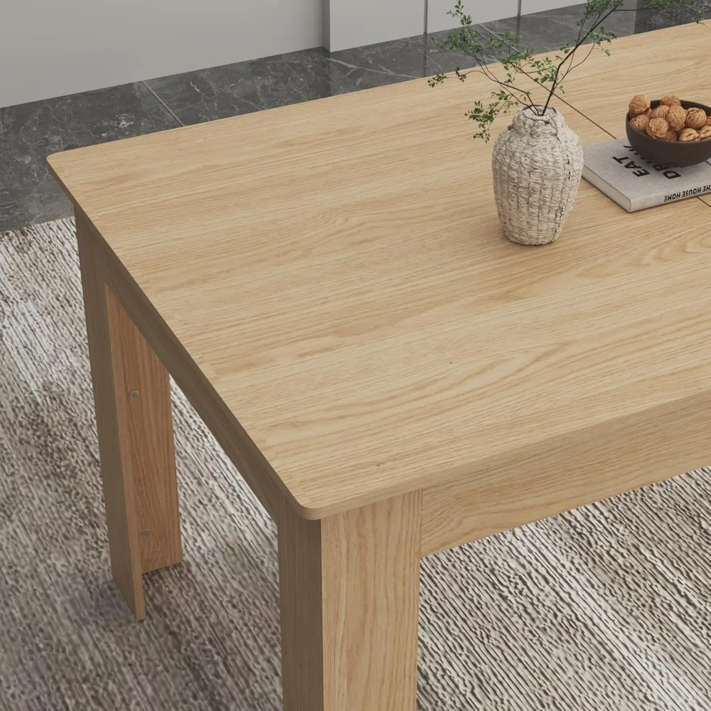 Uitschuifbare Kinchen-tafel voor 6-10 personen, houten eetkamertafels, moderne uitschuifbare tafel voor bijeenkomsten, eettafels