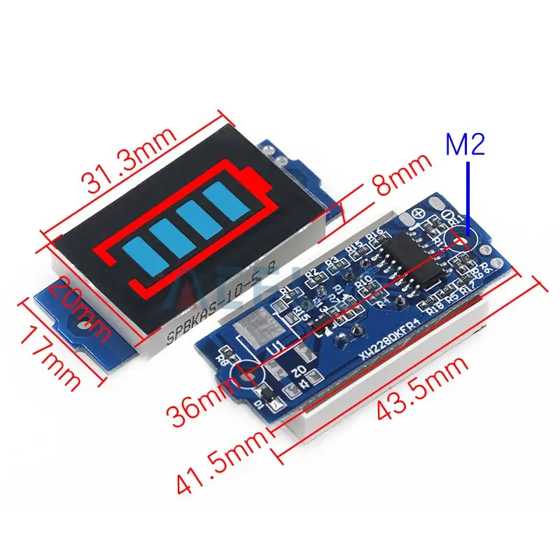 1S 2S 3S 4S Single 3.7V Lithium Battery Capacity Indicator Module 4.2V Blue Display Electric Vehicle Battery Power Tester Li-ion