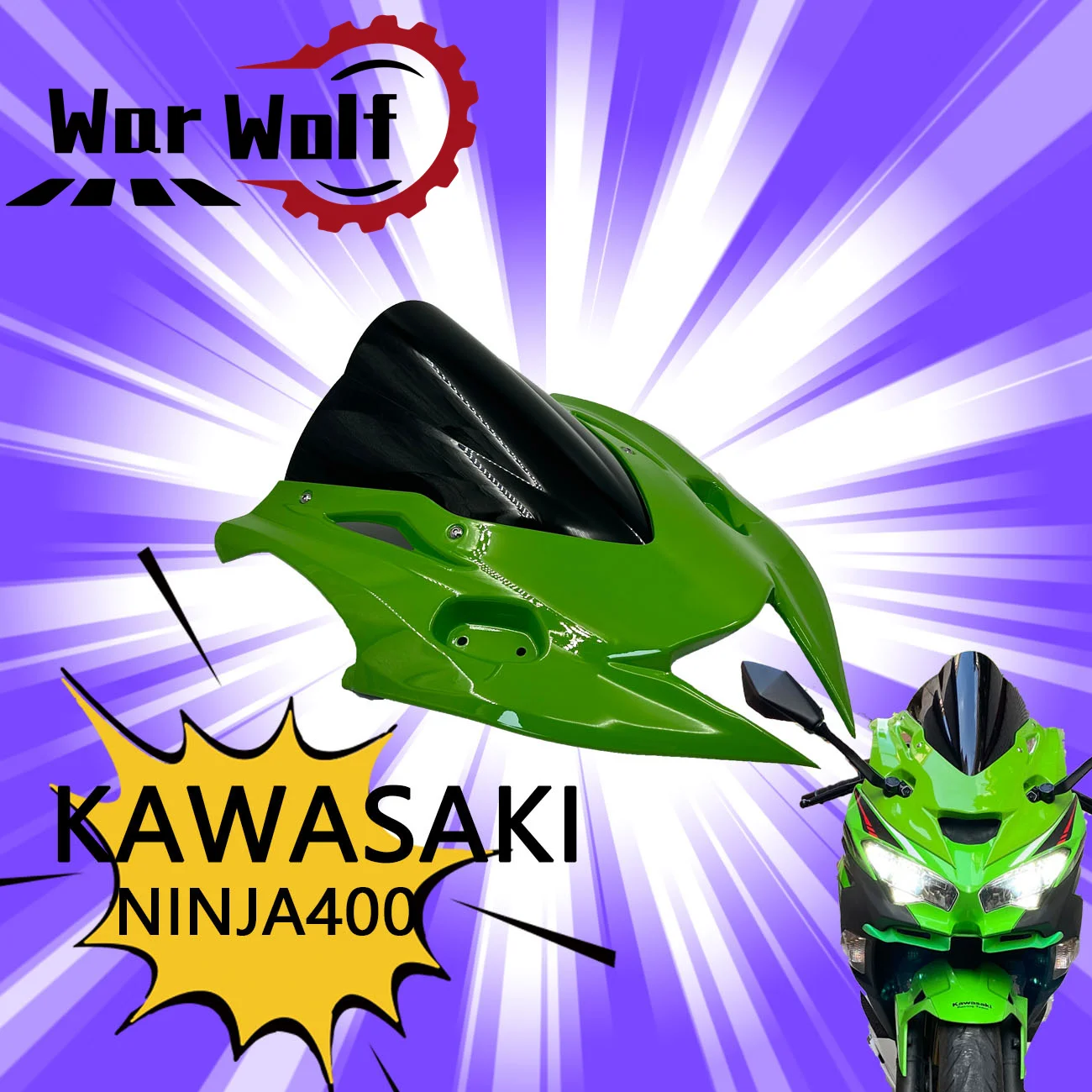 For KAWASAKI NEW NINJA400 ninja400 2019-2024 Motorcycle Windshield Windscreen Deflector Fairing Cover