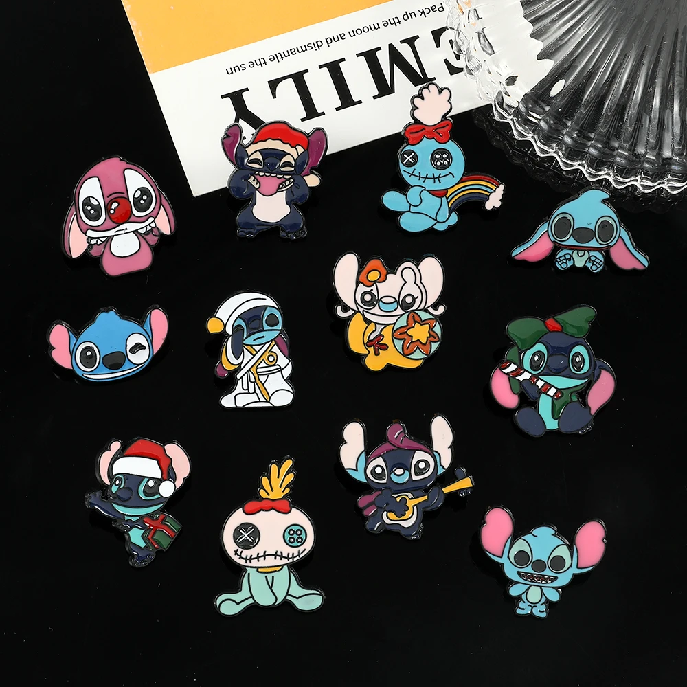 Angel Stitch Cartoon Metal Enamel Pins Brooch Cute Badges Metal Denim Shirt Lapel Pin Jewelry Accessories