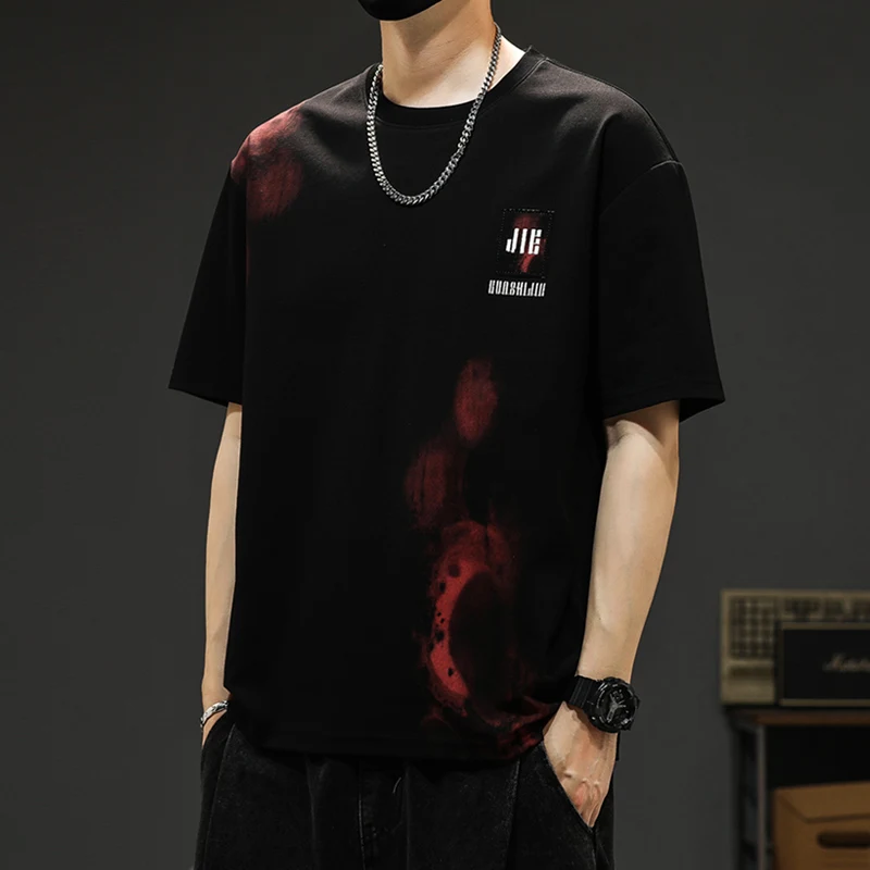 

High Quality 2024 Summer Men's T-Shirts Casual Loose Tops Tees Streetwear Tshirt Outdoor Sports Short Sleeve Pullovers Clothing