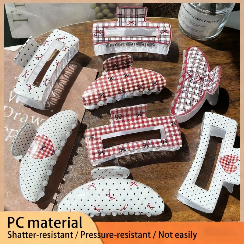 

Модная заколка для волос с фруктовым принтом: клубника, арбуз, квадратная универсальная заколка-краб для улицы, аксессуар для волос в стиле «акула»