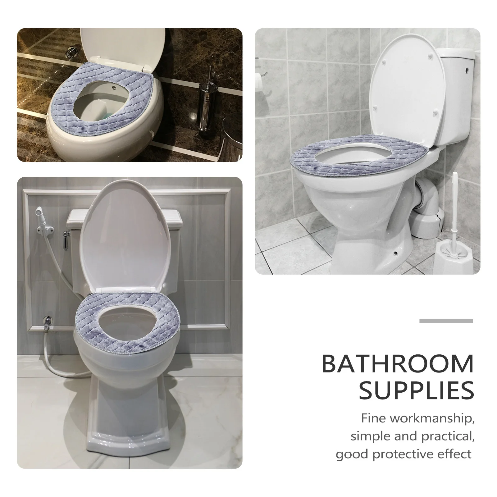 

Warm Thickened Toilet Seat Cushions Easy Assemble Disassemble Portable Lightweight Bathroom Toilet Seat Cushions