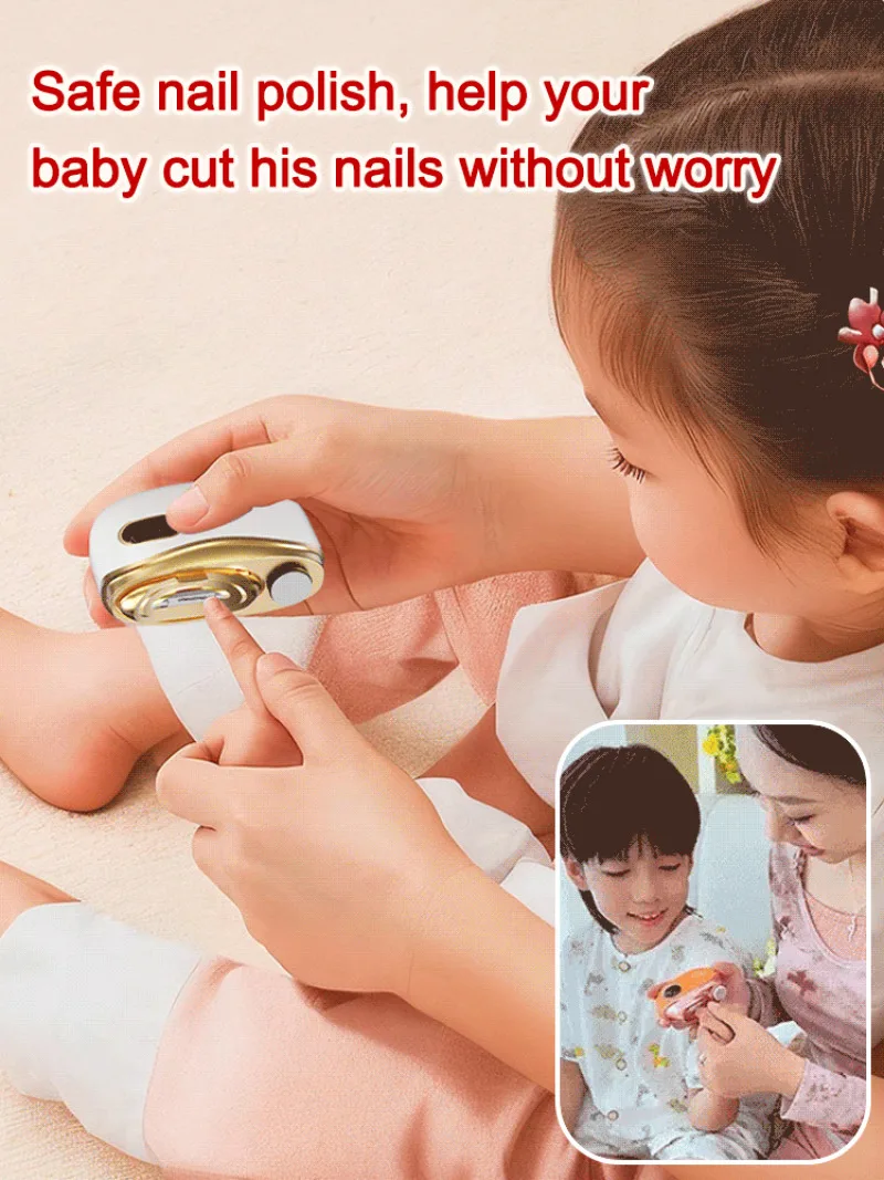 Electric Automatic Nail Clipper, 2-in-1 Auto Fingernail Cutter & Polishing Grinder for Baby Senior Adults, 2-Speed - view 5