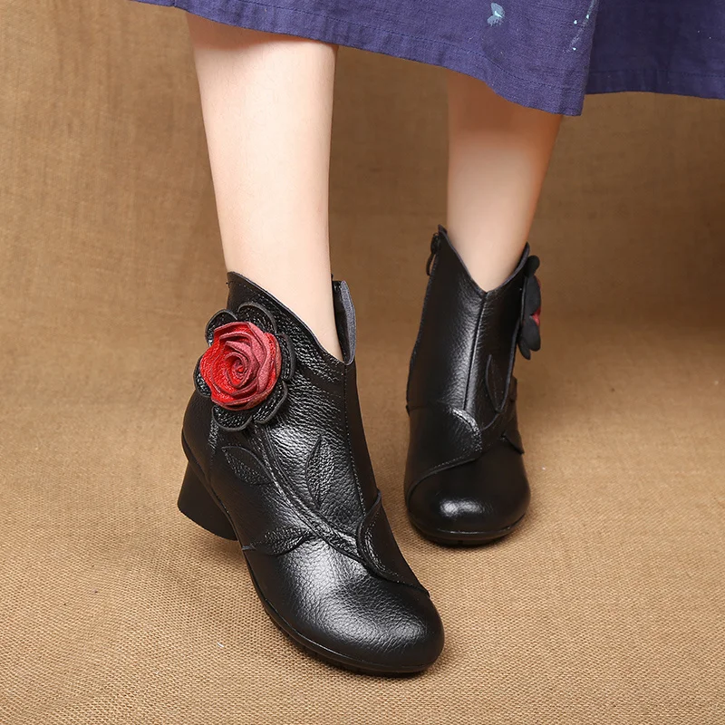 Neue Echtleder-Schnürstiefeletten für Damen, Klassische Perlen-Bootsschuhe, Damen-Reißverschluss-Stiefeletten, Weiche Casual-Booties, Bequeme Urlaubsstiefel – Detail 17