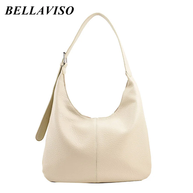 

BellaViso Simple Women's Soft PU Leather Shoulder Bag Female's Trendy Large Capacity Versatile Hobos Crossbody Bags BLSB-96