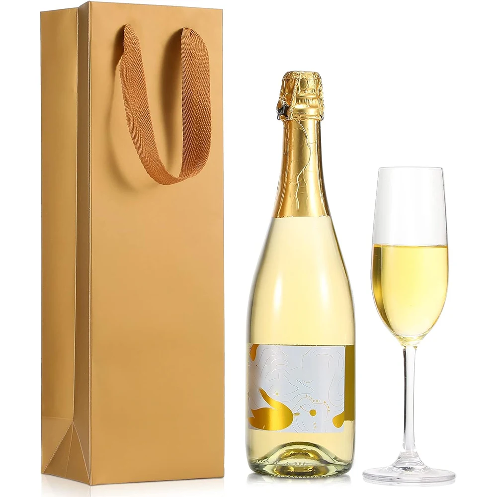 100-Pack Bulk Wine Gift Bags with Ribbon Handles Wedding Party Housewarming for Wine Bottles Liquor Champagne Sparkling Cider