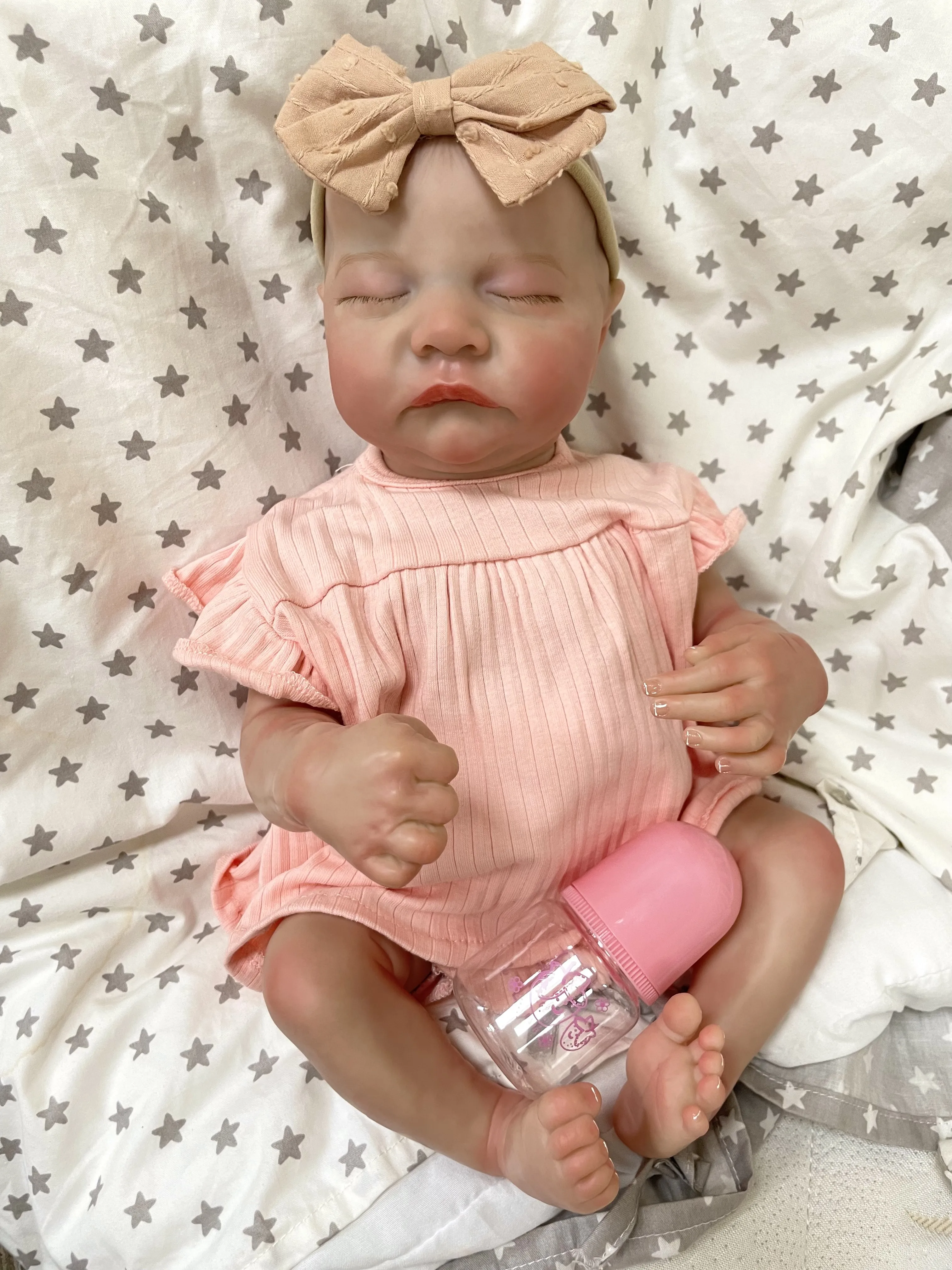 

Cokela 50CM Full Body Soft Silicone Vinyl Reborn Doll Hand-Detailed Painting with Visible Veins Lifelike 3D Skin Tone