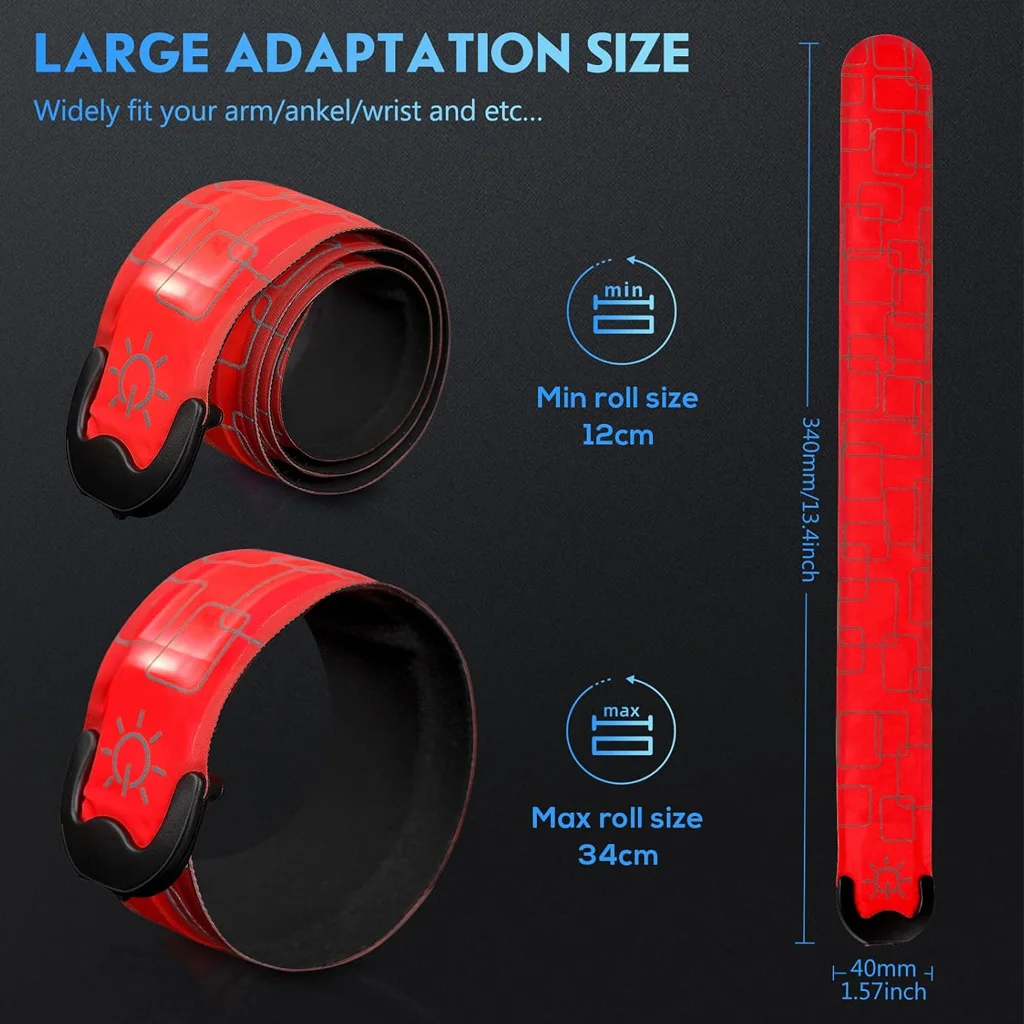 LED Armband Rechargeable For Running Outdoor Sports Wristband Cycling Riding Night Safety USB Charging Flashing Bracelets