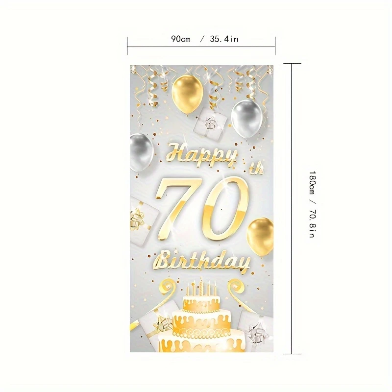 لافتة عيد ميلاد سعيد، مجموعة أبواب تحمل شعار 70 عامًا، لوازم حفلات عيد الميلاد الخارجية والداخلية