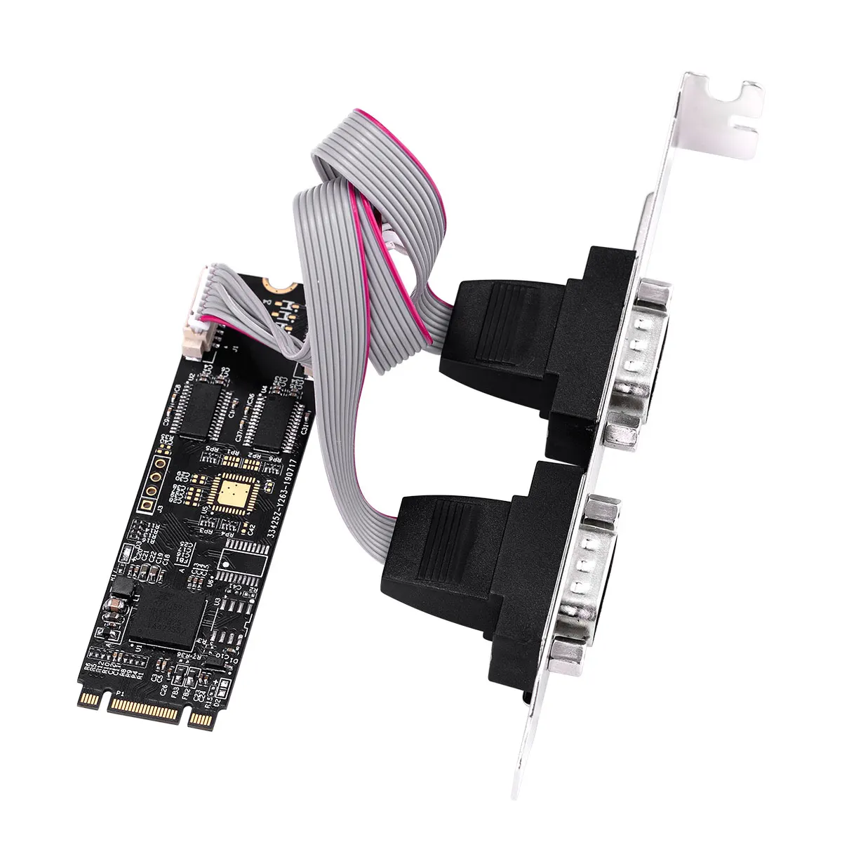 M.2 B+M Key RS232 Serial Card DB9 Interface 22x80mm Low Profile Mini COM Port Adapter for POS Router Embedded Device