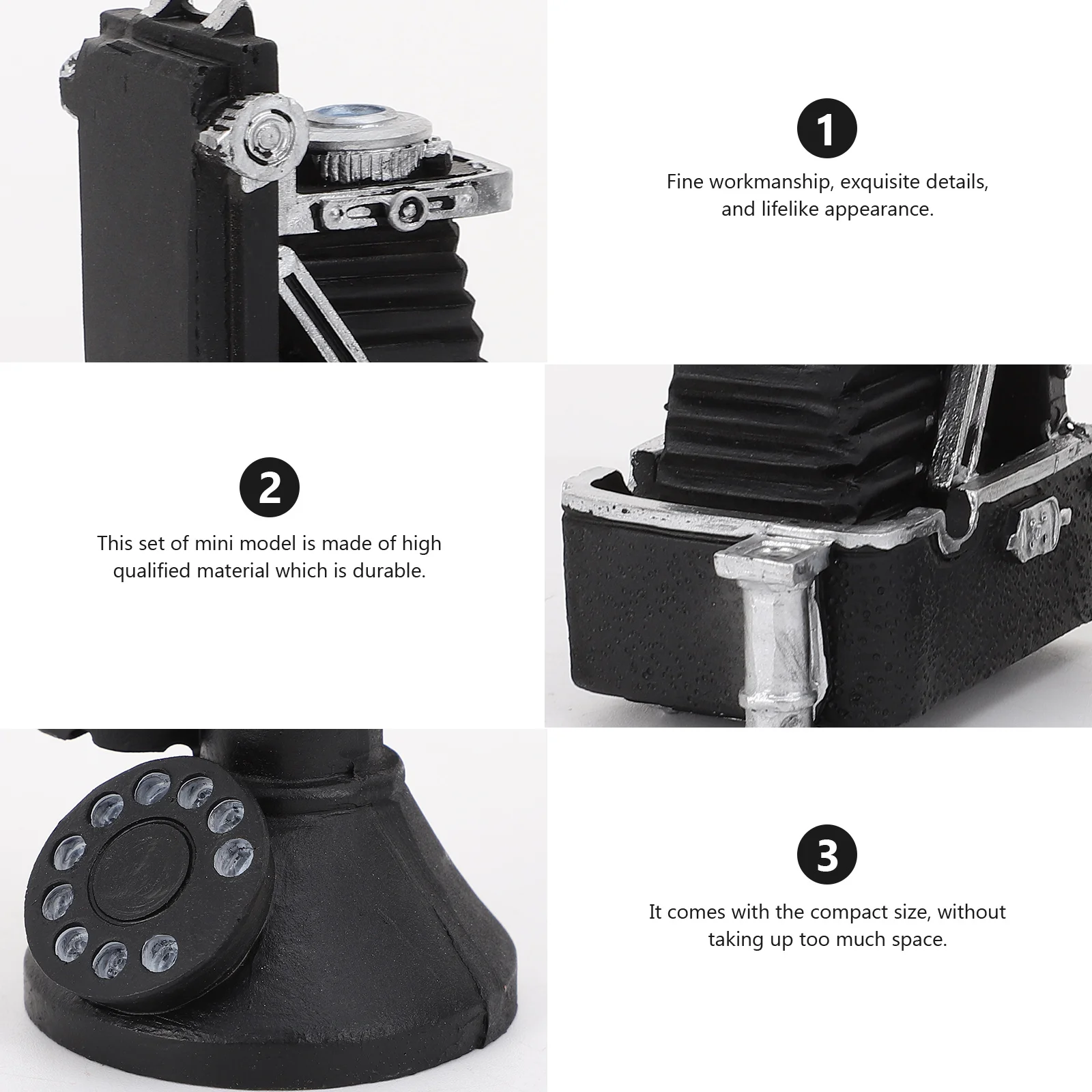 

1 комплект, миниатюрная камера, телефонное украшение, тонкое качество изготовления, реалистичный внешний вид, детская игрушка, украшение для пейзажа