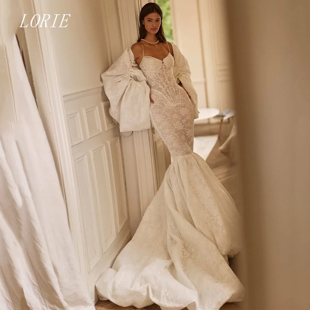 

LORIE Luxury Mermaid Civil Wedding Dress Gala Sweetheart Bridal Dresses Spaghetti Strap Engagement Wedding Gown Customized 2026