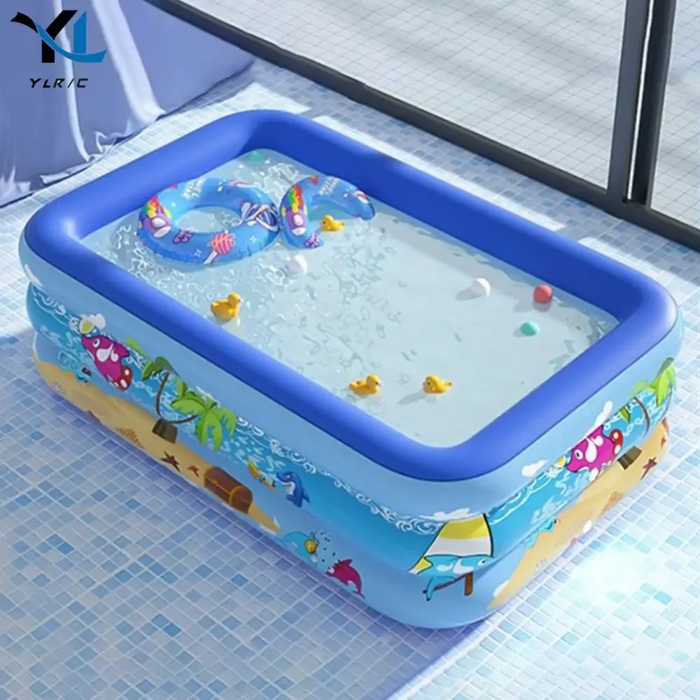 حمام سباحة قابل للنفخ PVC حوض استحمام للأطفال نمط كرتوني سماكة حمام سباحة ألعاب احتفالات صيفية للأطفال الصغار #2