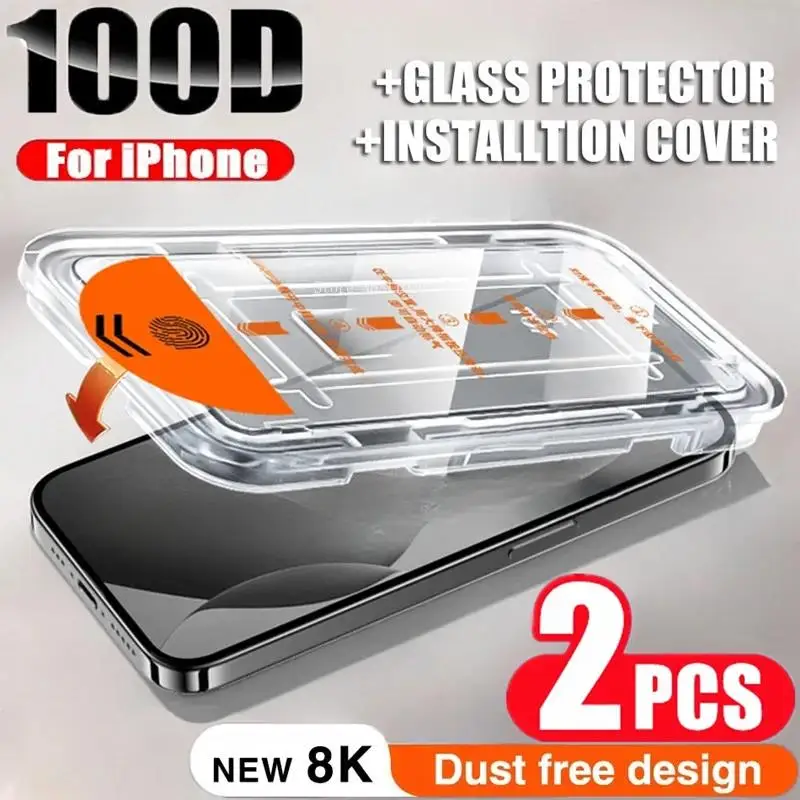 1–2 Stück Sichtschutz-Displayschutzfolien für iPhone 17, 16, 15, 14, 13, 12, 11 Pro Max, Mini X XR XS 7 8 Plus, Ein-Klick-Installationsglasfolie