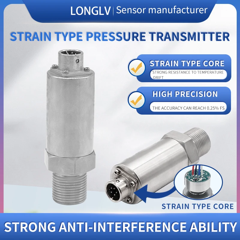 LONGLV PTL402  strain gauge pressure sensor pipeline pressure hydraulic oil air pressure