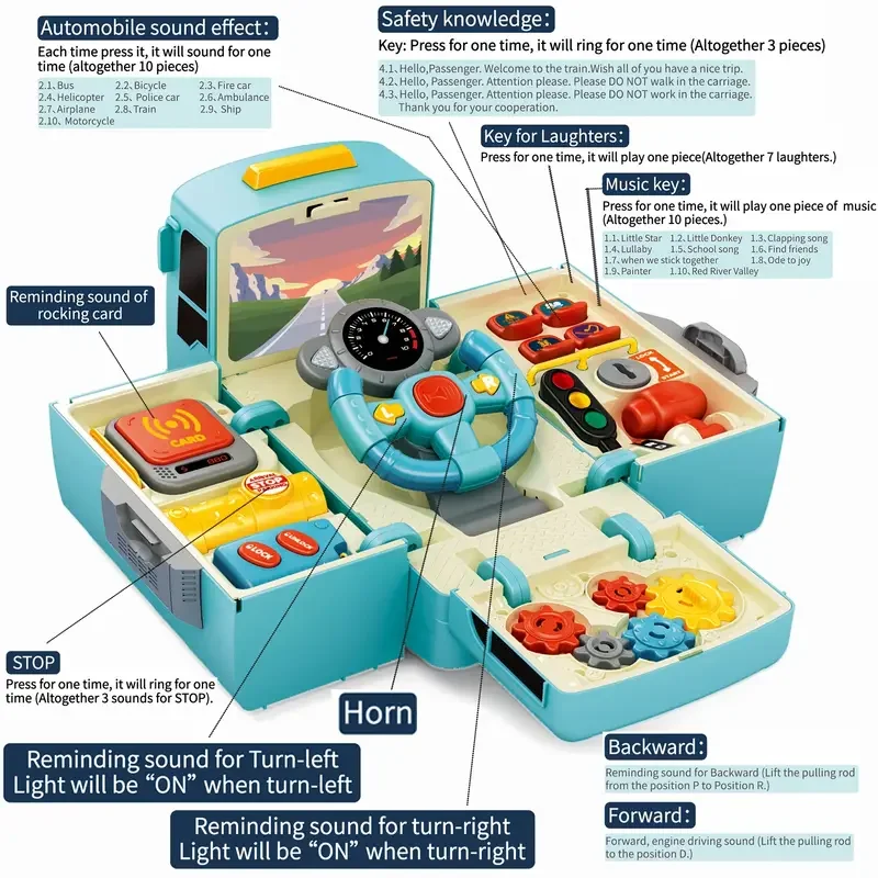 والحافلة المشغولة ذات التشوه الخفيف، لعبة حافلة مثيرة للاهتمام مع مجموعة متنوعة من لوحات التشغيل الممتعة بالداخل، وهدايا عيد الميلاد، والعطلات #5