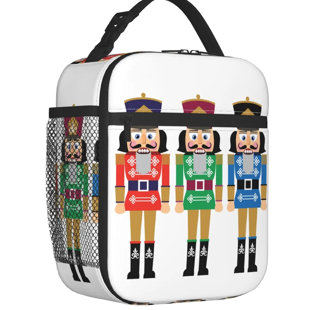 

Cartoon Toy Soldier Christmas Nutcracker Insulated Lunch Bags for Women Resuable Thermal Cooler Bento Box School