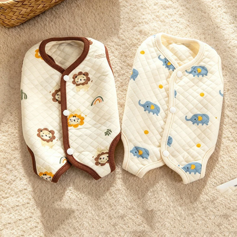 Female Dog Spay Recovery Suit Autumn Thick Belly Protection Four-Legged Clothes Cartoon Print Jumpsuit Pet Supplies