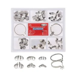 Denspay Dental Sectional Matrix System, 100pcs Dental Contoured Matrix Band Resin Clamping/ Seperating Ring Dental Matrices