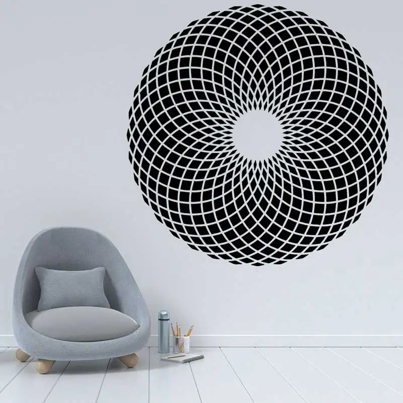 Geometric Abstract 3D Pattern Illusion Vision Wall Sticker Modern Fashion Living Room Home Office Decor Vinyl Decal Unique