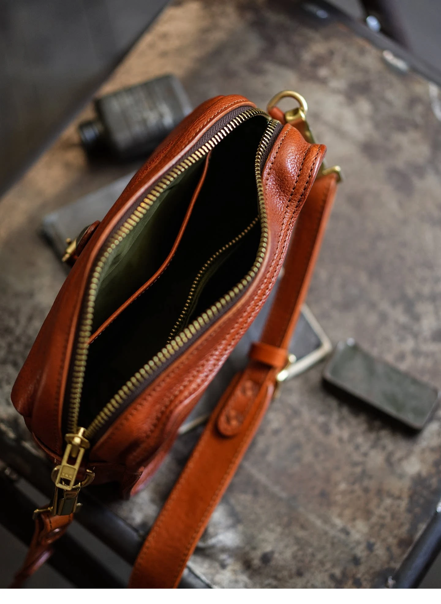 PNDME Mode-Organizer Designer-Umhängetasche aus pflanzlich gegerbtem Rindsleder für Herren, lässige Vintage-Luxus-Schultertasche aus echtem Leder – Detail 18