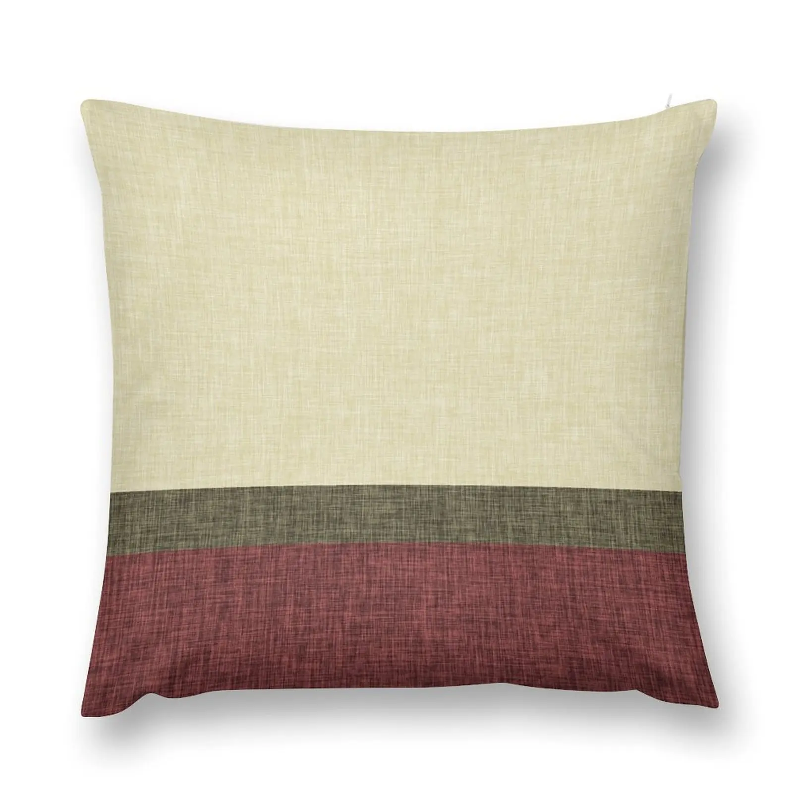 Simple Graphic Burlap Weave Print Stripes Olive Green Burgundy Khaki Throw Pillow Cushions For Sofa Pillow Cover pillow