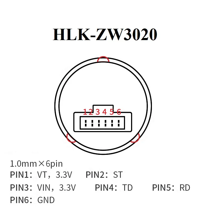 Hi-Link HLK-ZW3020 Semiconductor Fingerprint Identification Module ZW03020 Capacitive Touch Fingerprint Door Lock Capture Sensor