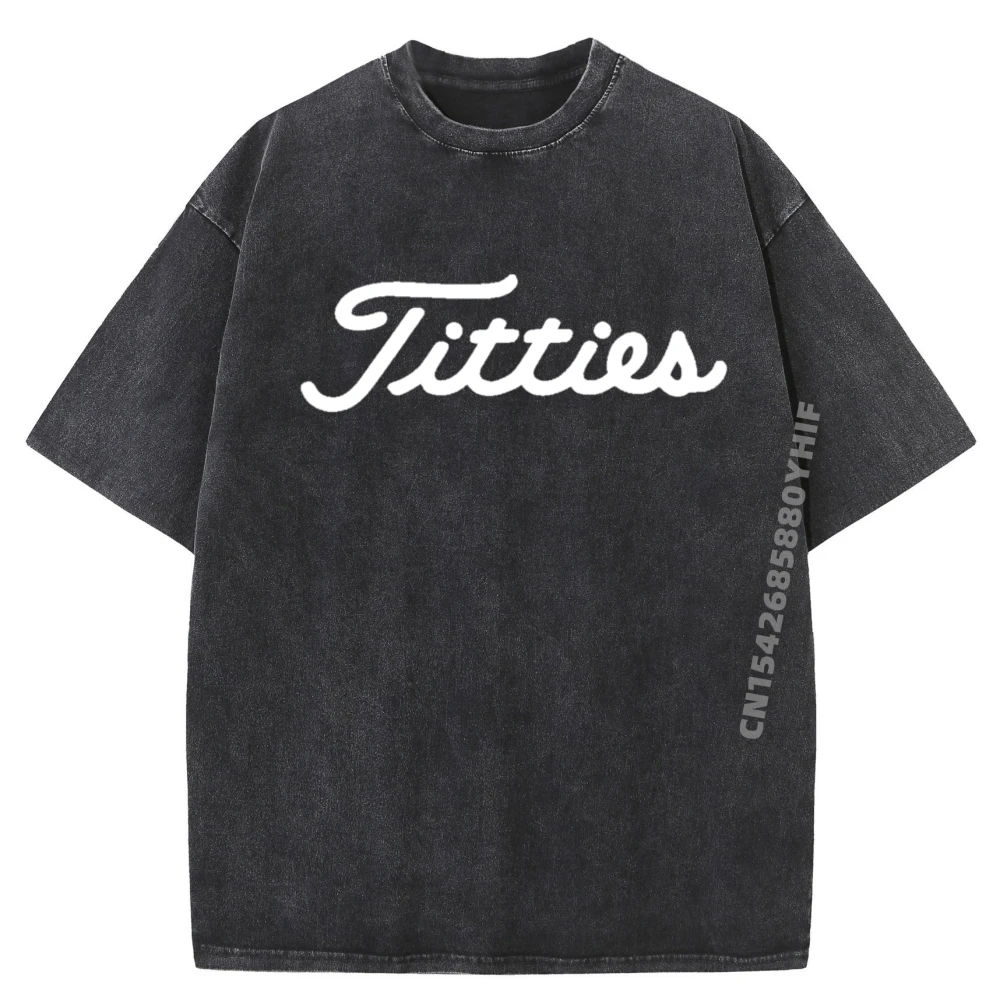 

Titties Golf Humor для мужчин Топы и футболки Футболки с графическим рисунком для мужчин Футболки с принтом слогана Мужская простая стираная одежда