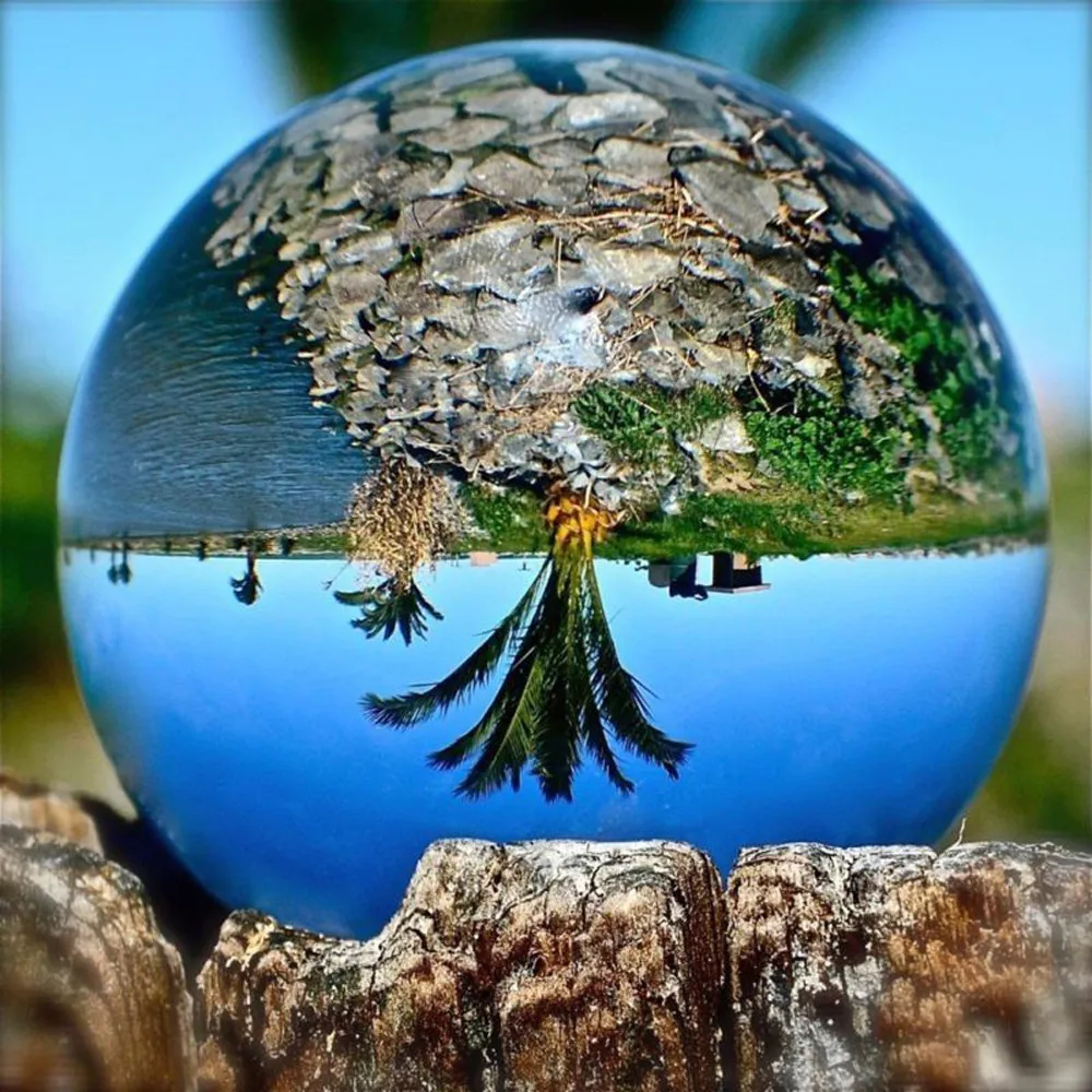 2/3/4cm Transparency Glass Crystal Ball Healing Lucky Sphere Mirrored Photography Photo Props Fengshui Ornaments Home Decorative