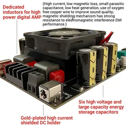 1PCS Bluetooth module 300W high-power tpa3255 digital amplifier board hifi dual channel with high and low bass adjustment AUX