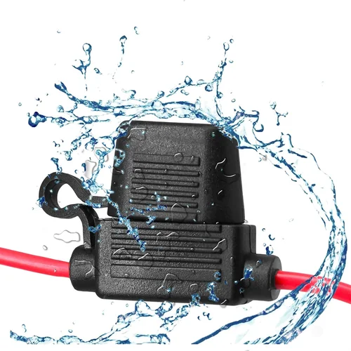 Imagen 2 del producto Portafusibles en línea impermeable de cable AWG de calibre 14, 6/10 Uds., para fusible estándar, UL1015,10 pulgadas de largo, para fusible de hoja media ATO ATC