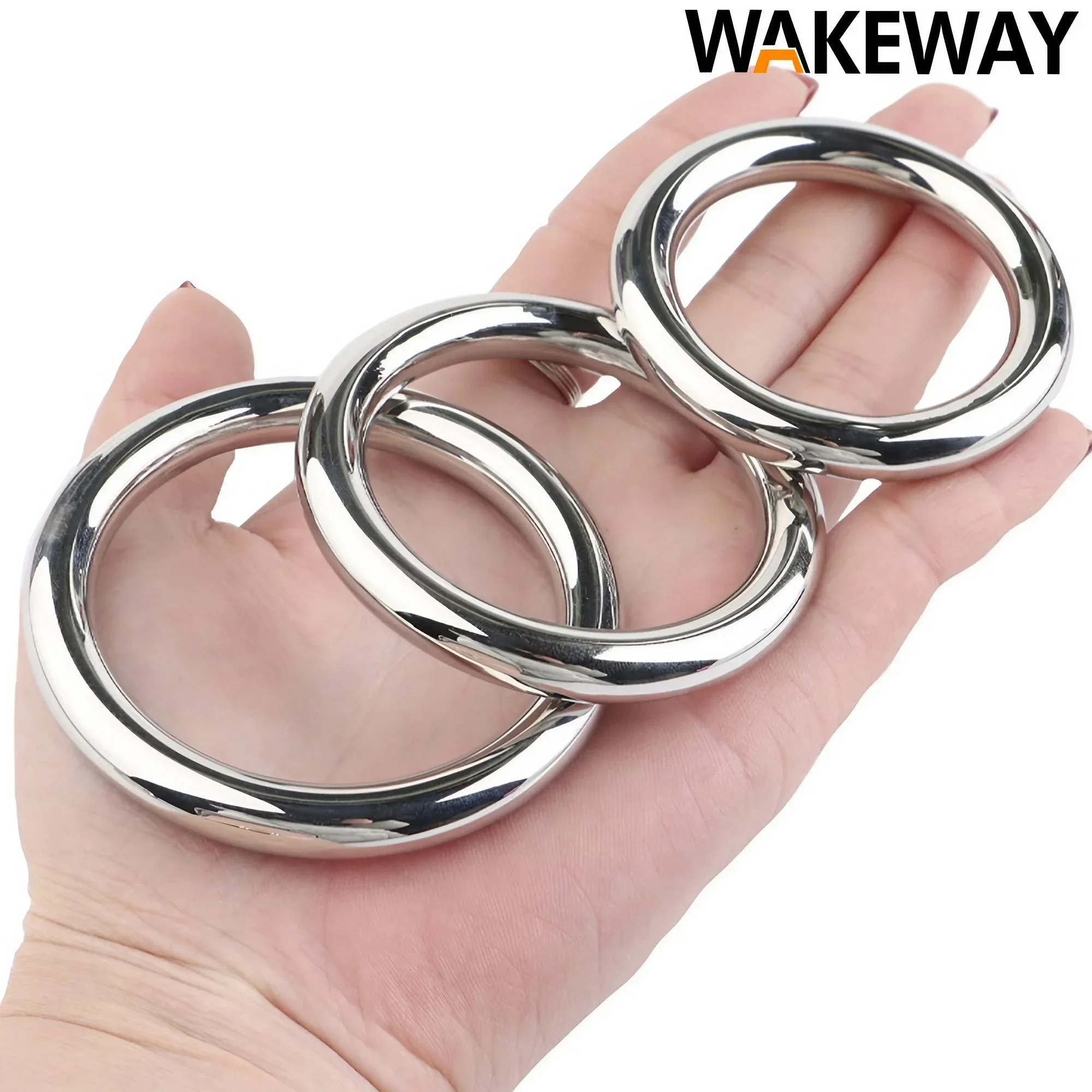 WAKEWAY 3 BOYUTU Paslanmaz Çelik Penis Halkası Kilitleme Cum Halka Metal Halka Horoz Halka Yapay Penis Halkası Gecikme Halkası Yetişkin Erotik Seks Ürünleri