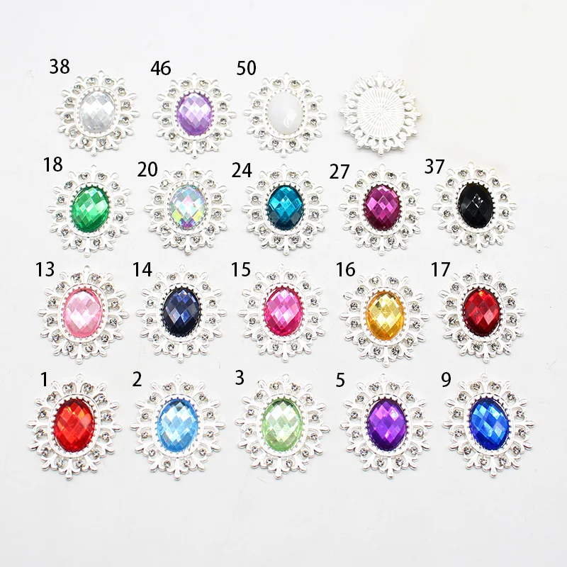 10pcs/batch 25*28MM Rhinestone Alloy Flat Bottom Button Decoration, DIY Handmade Clothing Sewing Decoration Button Accessories