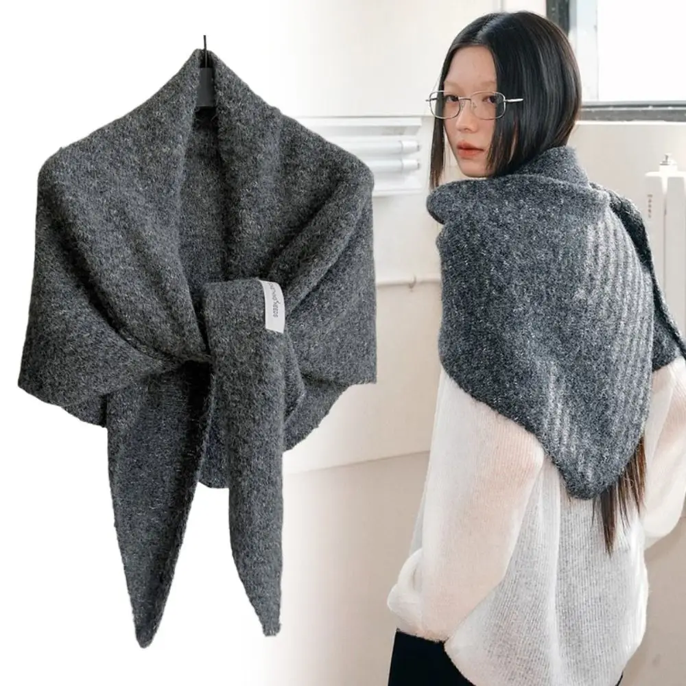 

Женская мода, осенне-зимняя теплая шерстяная вязаная шаль, высококачественный корейский защитный шарф для шеи, термоугольское пончо