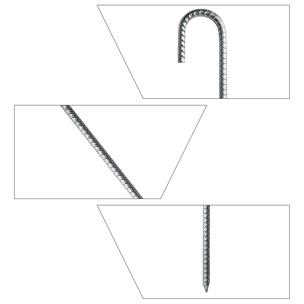 

Heavy Duty Ground Anchors Stakes Reinforced Pile J Hooks Steel Shaped Rebar Trampoline Tent Camping Fence Swing Sets Secure Long