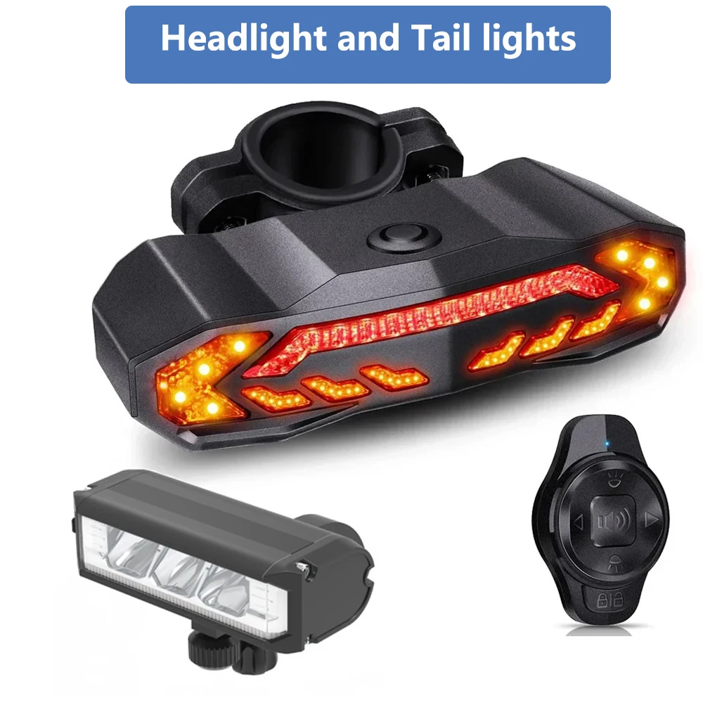 WSDCAM Smart Bike Tail Light with Turn Signals Bike Alarm Horn with Remote Rechargeable Waterproof Bike Rear Bike Brake Light image 3