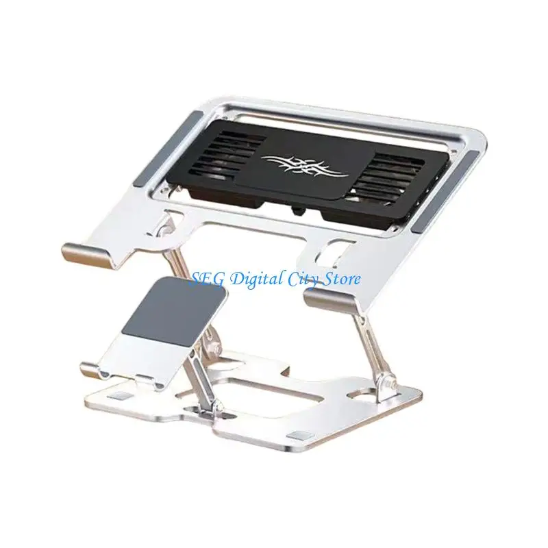 U75B Home Office Laptop Cooling Stand with Phone Holder, Desk Stand Form and Center Cooling Panel for Screen Viewing