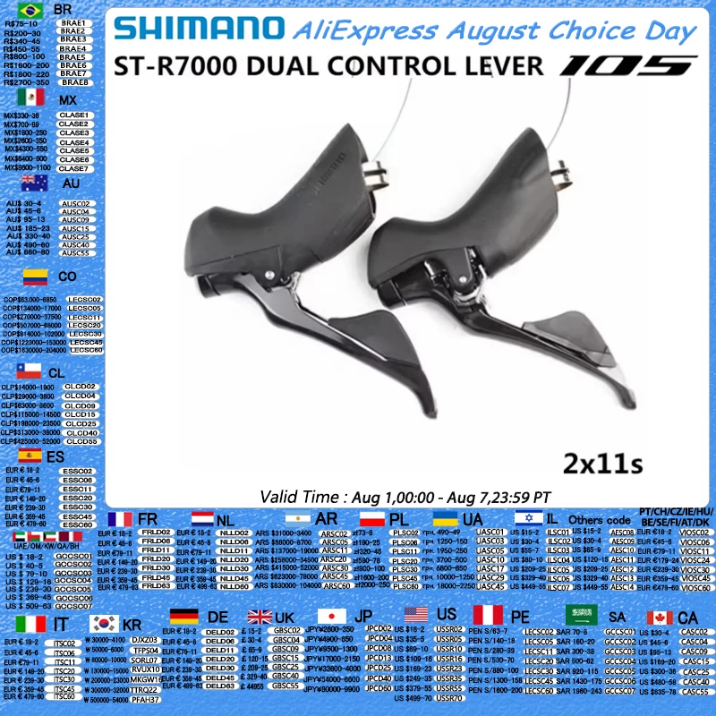 Shimano 105 R7000 manette de vitesse 2x11 vitesses vélo de route 22s changement double levier de commande mise à jour de 5800 pour vélo de course sur route cyclisme