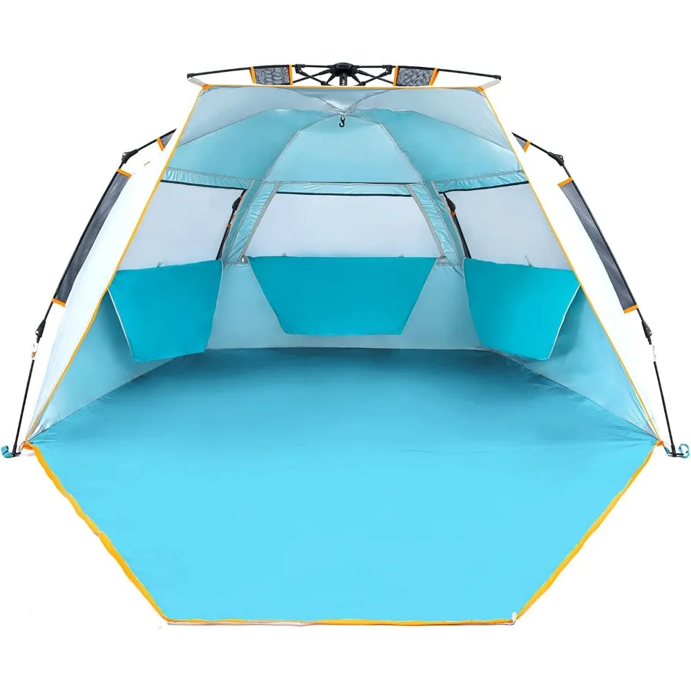 

Instant Beach Tent Sun Shelter with Zippered Extendable Porch for Privacy Portable Easy Setup Pop up Shade for 3-4 Person