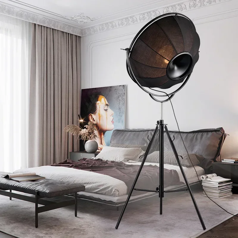 Nordic Creative Fabric Lampshade Floor Lamp Living Room Study Studio Radar Satellite Tripod Led Light Modern Lighting Home Decor